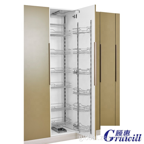 Kitchen Soft Closing Pantry Units Kitchen Cabinet Pull Out Soft-close Pantry Organizer Tall Unit Kitchen Storage 5 Layers Pantry Unit in Cabinets Gruwill CN;GUA Factory